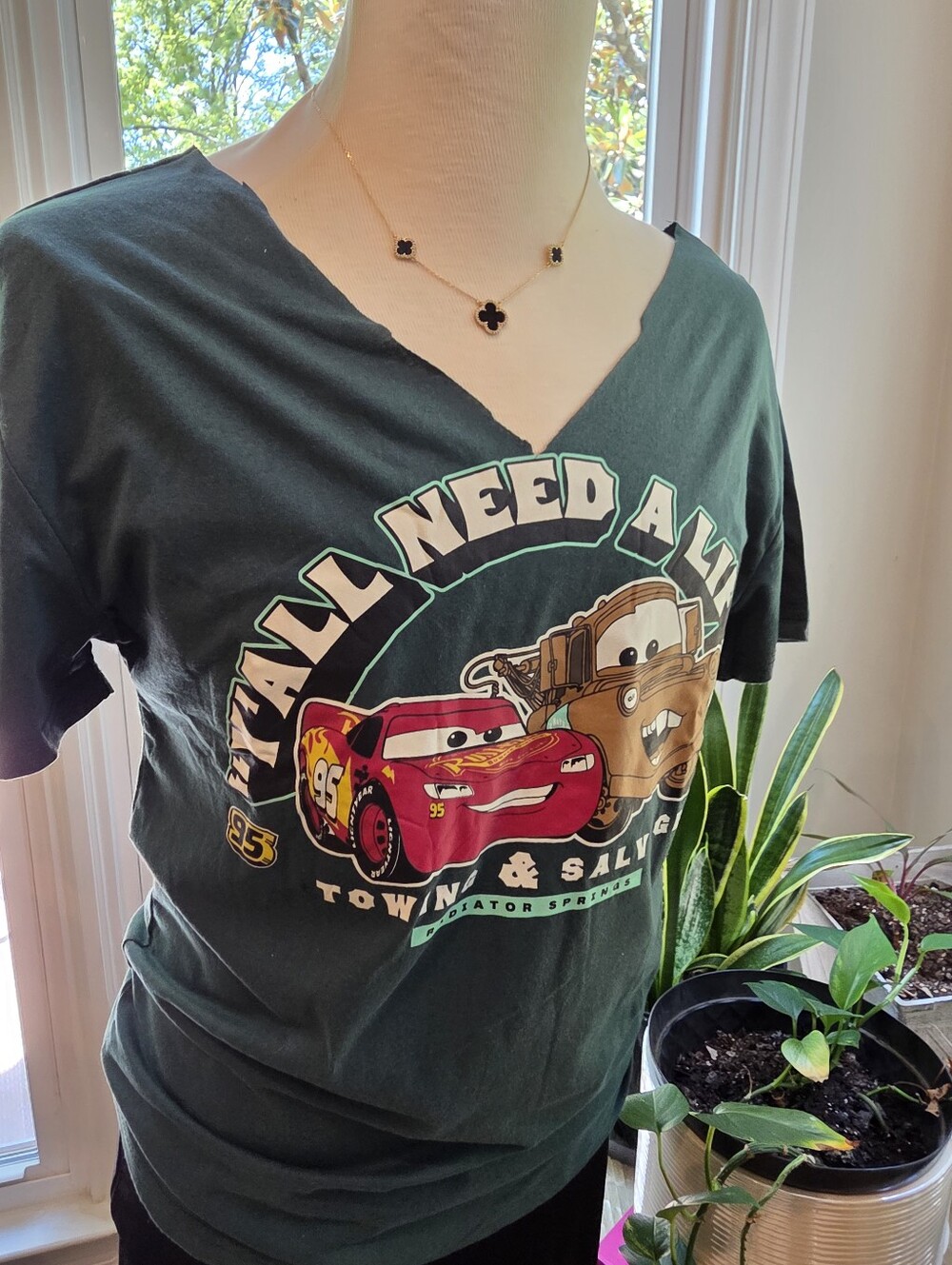 ✨️Unisex Green 'Cars' Graphic Tee - Casual Short Sleeve Top -Non Customized✨️